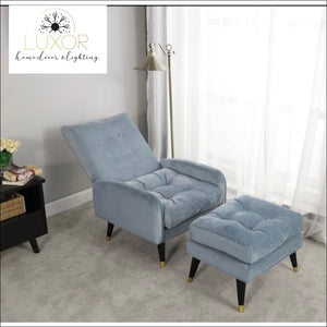 Solana Chaise Lounge Chair with Ottoman - Blue