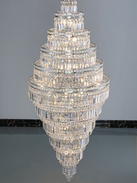 Chrome Extra Large Crystal Chandelier in Silver for Foyer/Staircase/Living Room/Entrance