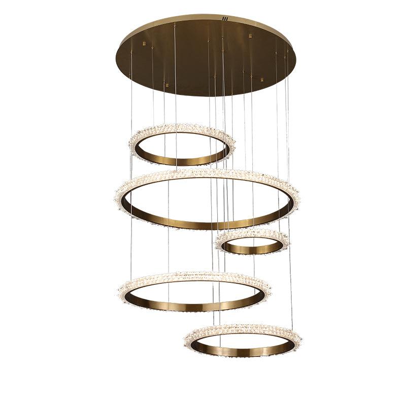 Besy Staircase K9 Crystal Ring Chandelier