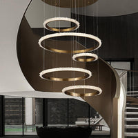Besy Staircase K9 Crystal Ring Chandelier