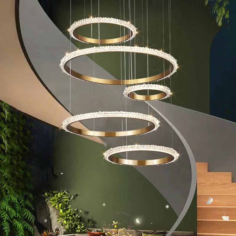 Besy Staircase K9 Crystal Ring Chandelier