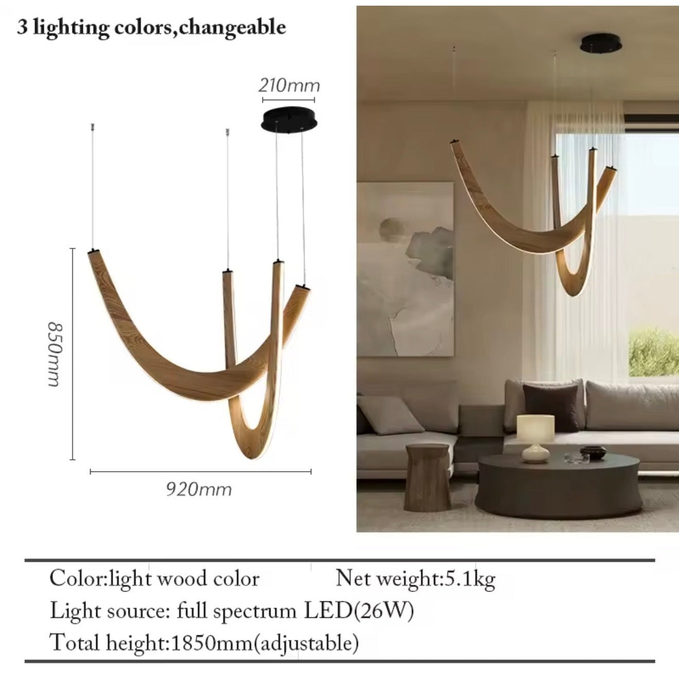 Lumière Arc Sculptural Chandelier