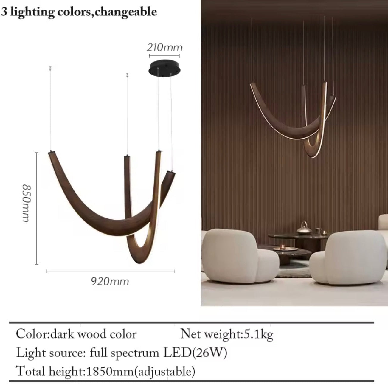Lumière Arc Sculptural Chandelier