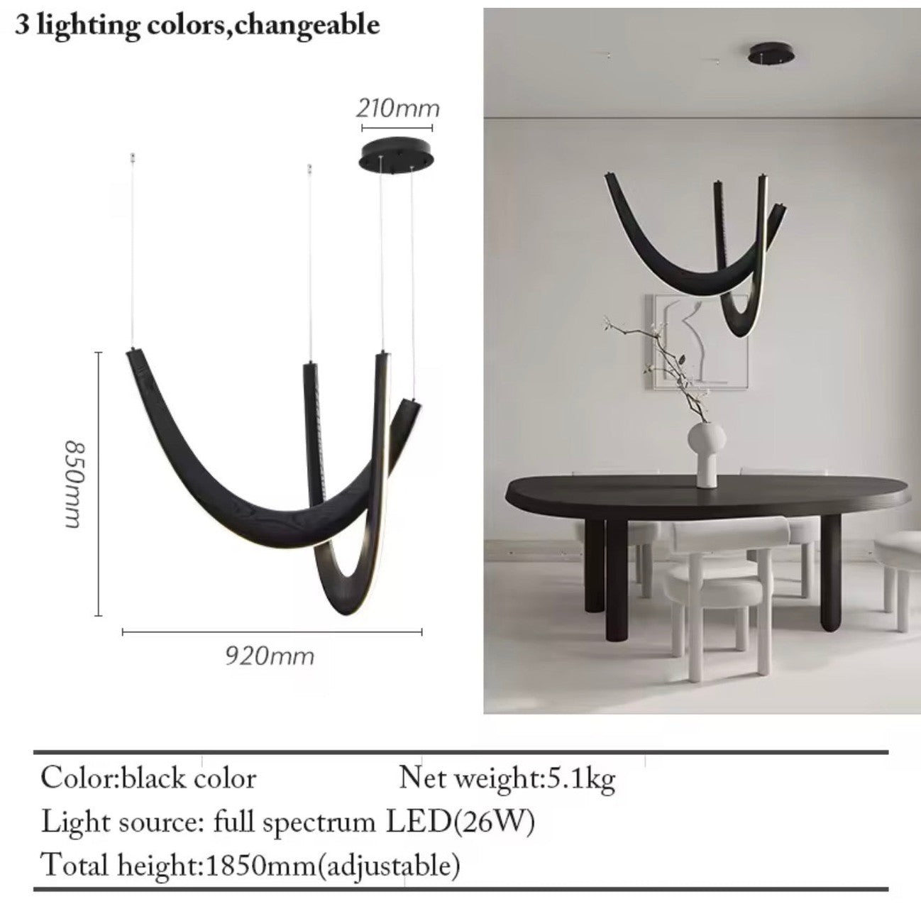 Lumière Arc Sculptural Chandelier
