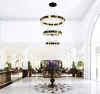 LeGrace Cascade Black Crystal Chandelier