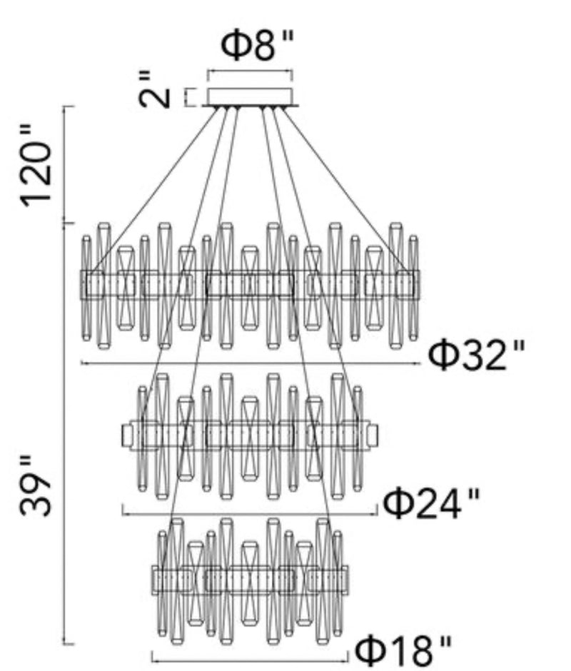 LeGrace Cascade Black Crystal Chandelier
