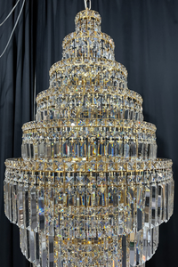 Chrome Extra Large Crystal Chandelier in Silver for Foyer/Staircase/Living Room/Entrance