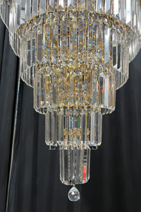 Chrome Extra Large Crystal Chandelier in Silver for Foyer/Staircase/Living Room/Entrance