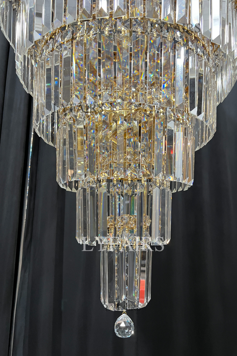 Chrome Extra Large Crystal Chandelier in Silver for Foyer/Staircase/Living Room/Entrance