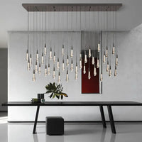 Priv Elvarez Crystal Water-Drop Stainless Steel Chandelier