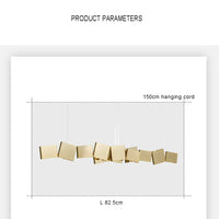 Long Italian Gold/Wood Grain Stainless Steel Pendant Light, Industrial Modern Stylish Room Decor Pendant Lamp 2025