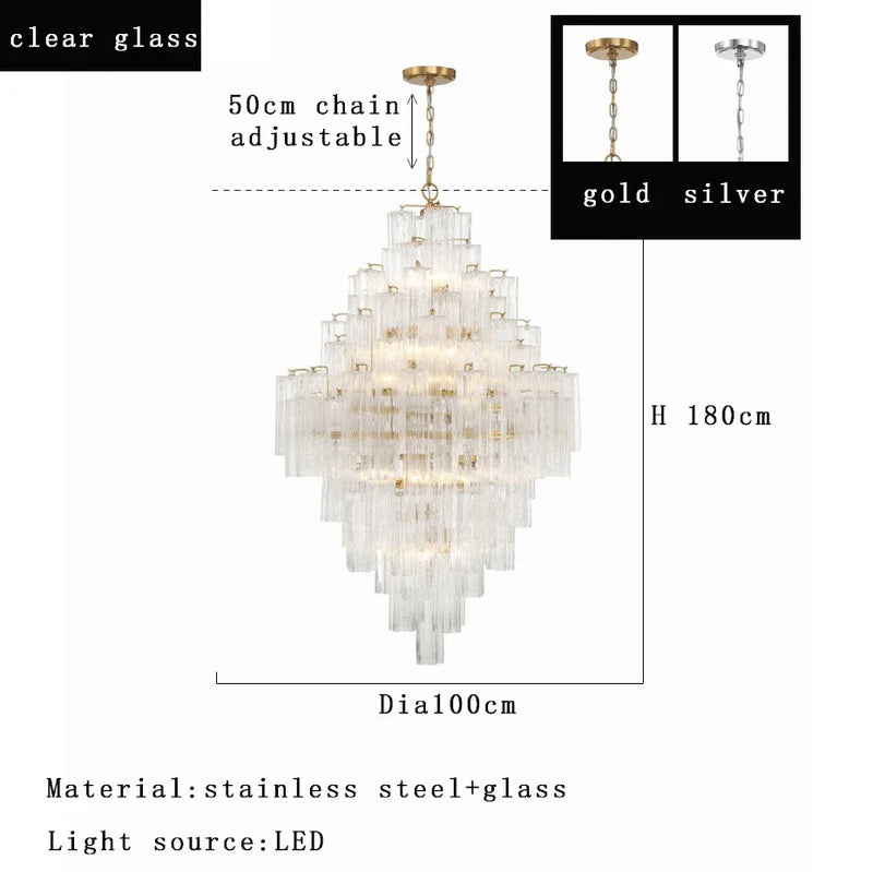 Priv Aveloria Grand Glass Cascade Chandelier