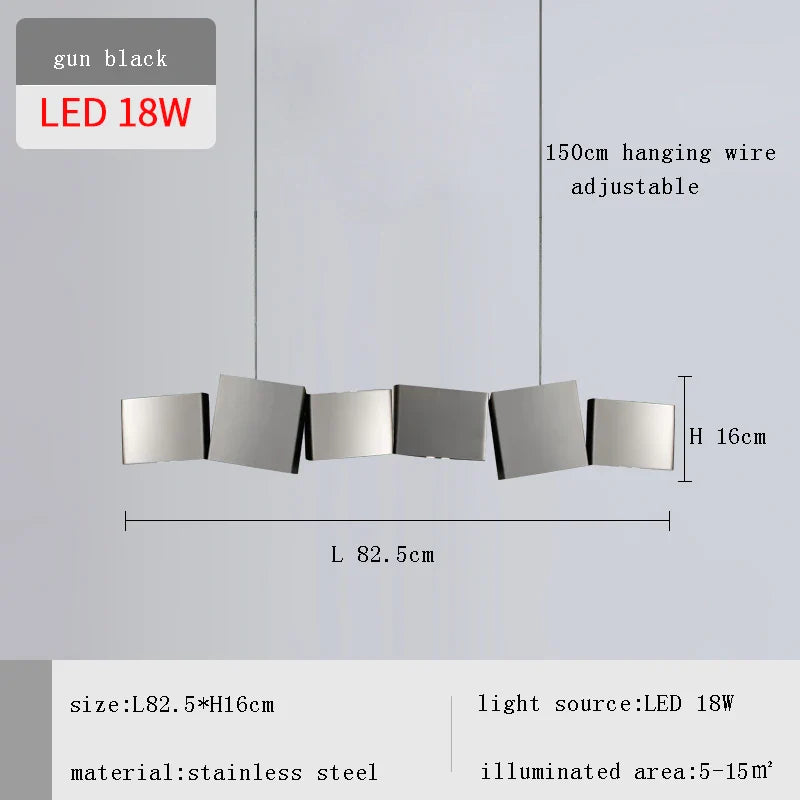 Long Italian Gold/Wood Grain Stainless Steel Pendant Light, Industrial Modern Stylish Room Decor Pendant Lamp 2025