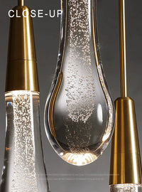 Priv Elvarez Crystal Water-Drop Stainless Steel Chandelier