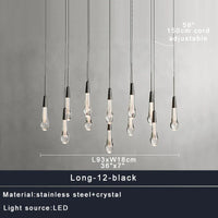 Priv Elvarez Crystal Water-Drop Stainless Steel Chandelier