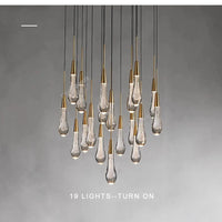 Priv Elvarez Crystal Water-Drop Stainless Steel Chandelier