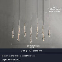Priv Elvarez Crystal Water-Drop Stainless Steel Chandelier