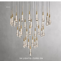Priv Elvarez Crystal Water-Drop Stainless Steel Chandelier