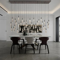 Priv Elvarez Crystal Water-Drop Stainless Steel Chandelier