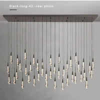 Priv Elvarez Crystal Water-Drop Stainless Steel Chandelier