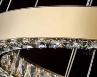 WL Heliora Modern Crystal Ring Staircase Chandelier – Luxury Home Decoration Pendant Light