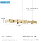 Long Italian Gold/Wood Grain Stainless Steel Pendant Light, Industrial Modern Stylish Room Decor Pendant Lamp 2025