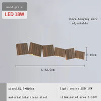 Long Italian Gold/Wood Grain Stainless Steel Pendant Light, Industrial Modern Stylish Room Decor Pendant Lamp 2025