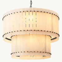 Sanma Alabaster Round Tiered Chandelier 37"