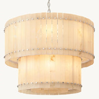 Sanma Alabaster Round Tiered Chandelier 37"