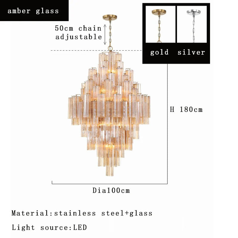Priv Aveloria Grand Glass Cascade Chandelier