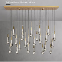 Priv Elvarez Crystal Water-Drop Stainless Steel Chandelier