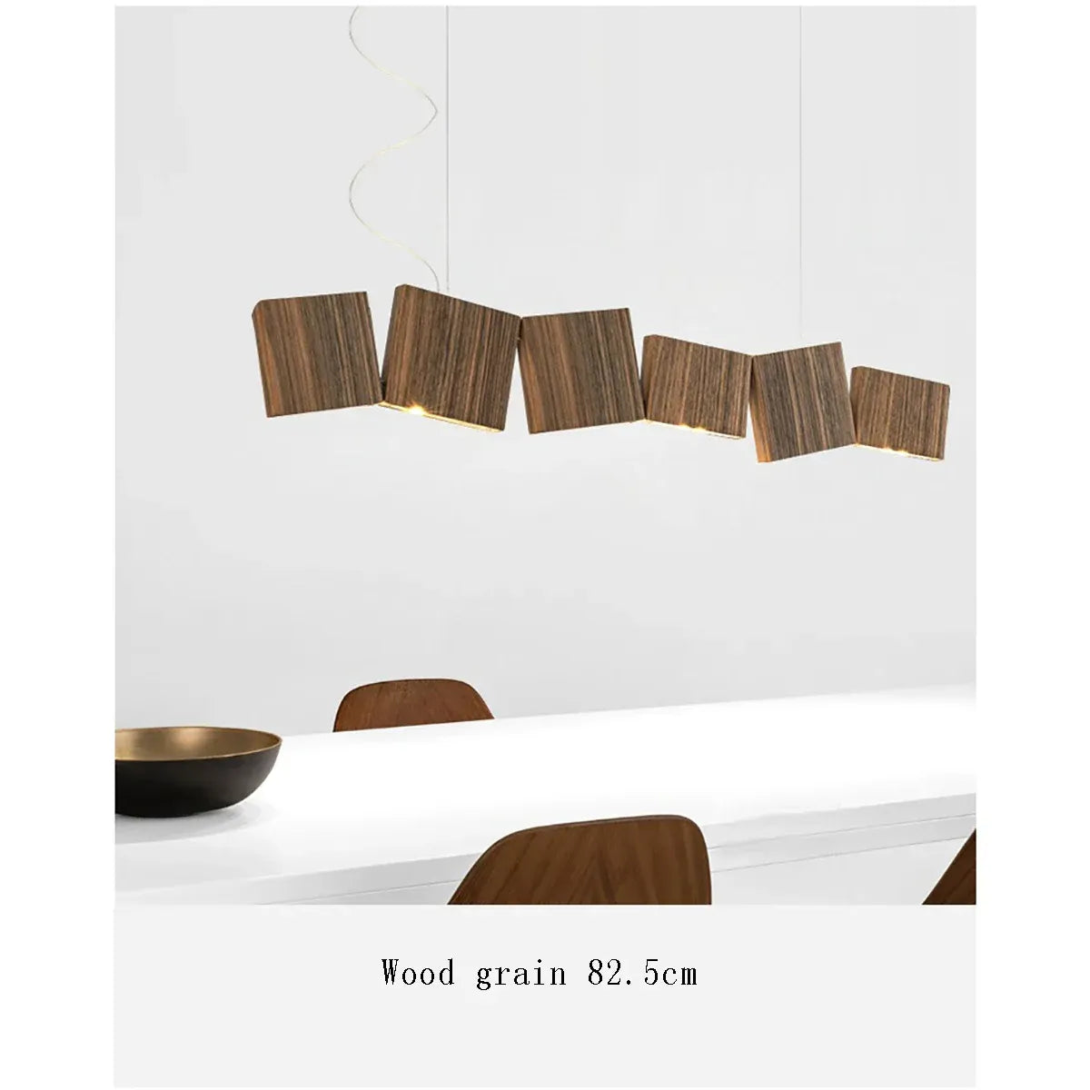 Long Italian Gold/Wood Grain Stainless Steel Pendant Light, Industrial Modern Stylish Room Decor Pendant Lamp 2025