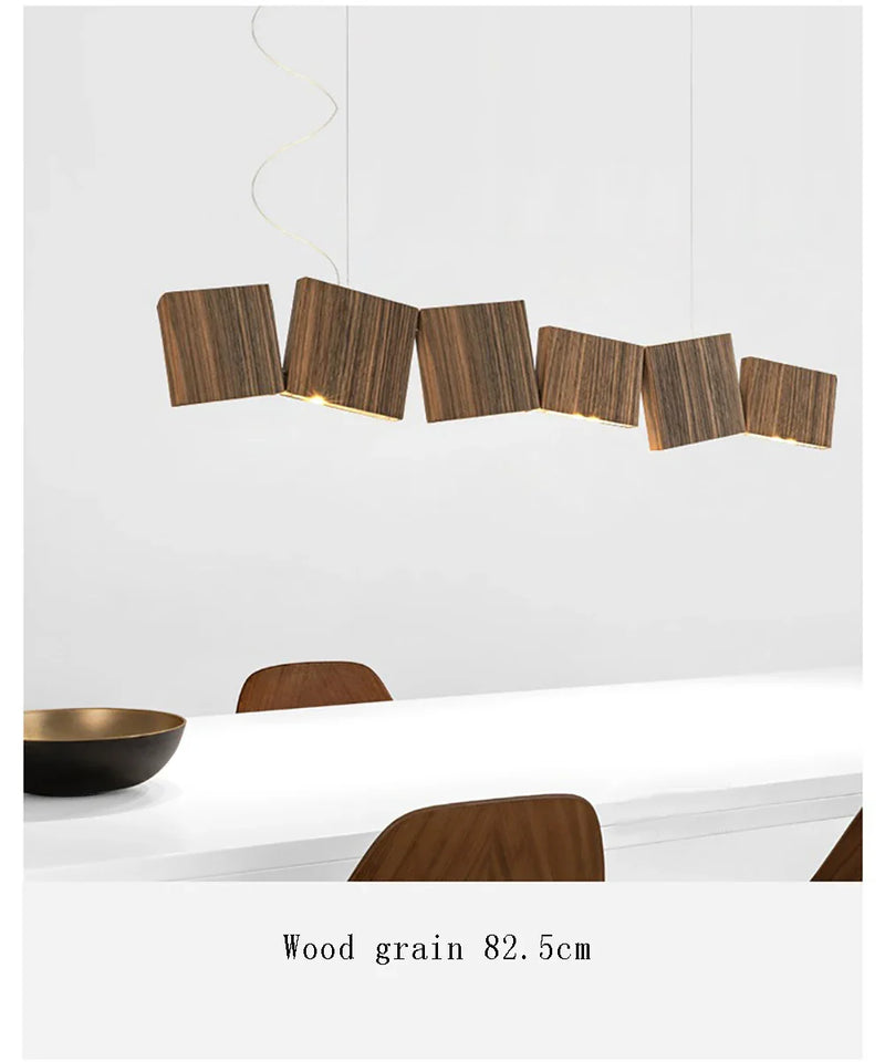Long Italian Gold/Wood Grain Stainless Steel Pendant Light, Industrial Modern Stylish Room Decor Pendant Lamp 2025