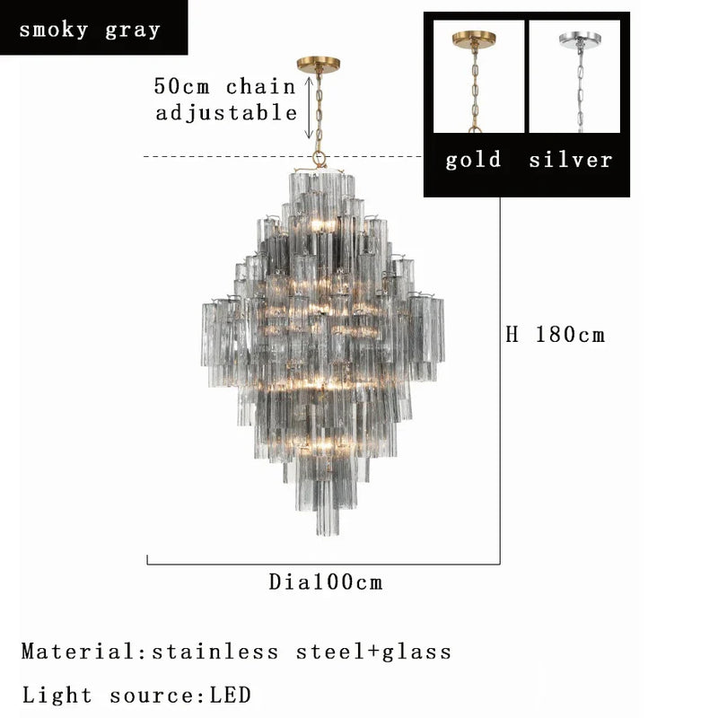 Priv Aveloria Grand Glass Cascade Chandelier
