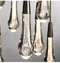Priv Elvarez Crystal Water-Drop Stainless Steel Chandelier