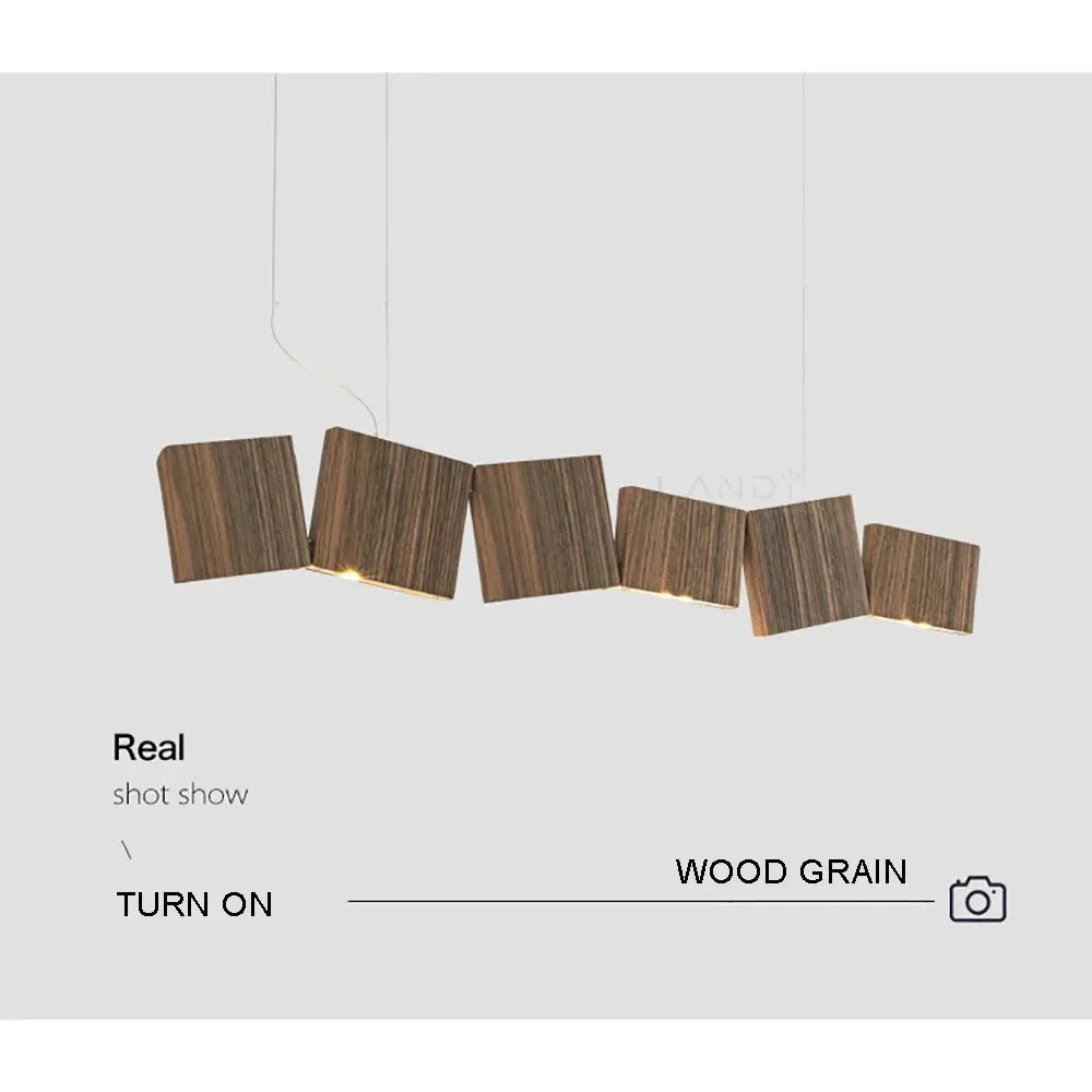 Long Italian Gold/Wood Grain Stainless Steel Pendant Light, Industrial Modern Stylish Room Decor Pendant Lamp 2025