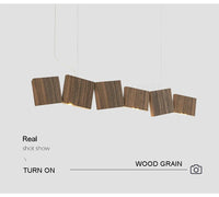 Long Italian Gold/Wood Grain Stainless Steel Pendant Light, Industrial Modern Stylish Room Decor Pendant Lamp 2025