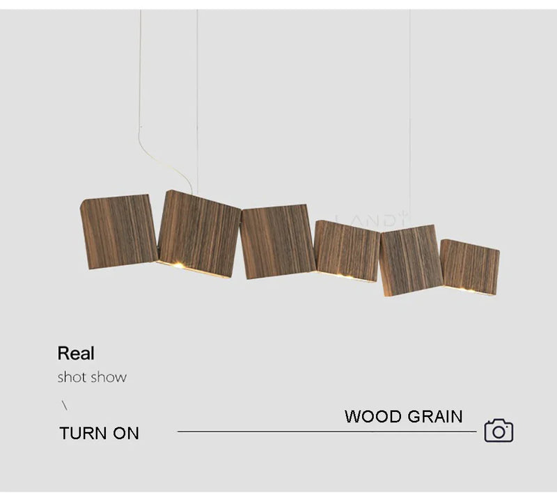 Long Italian Gold/Wood Grain Stainless Steel Pendant Light, Industrial Modern Stylish Room Decor Pendant Lamp 2025