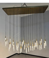 Priv Elvarez Crystal Water-Drop Stainless Steel Chandelier