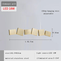 Long Italian Gold/Wood Grain Stainless Steel Pendant Light, Industrial Modern Stylish Room Decor Pendant Lamp 2025