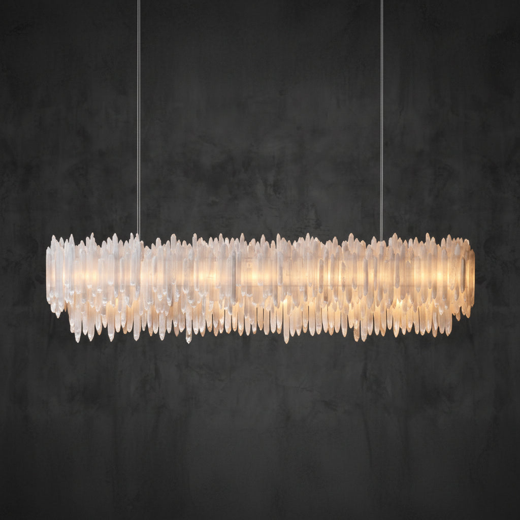 Selenite Crystal  Rectangular Chandelier