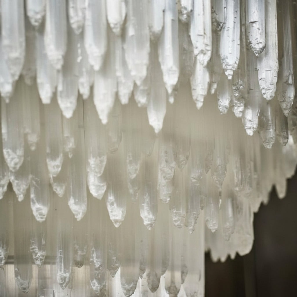 Selenite Crystal  Rectangular Chandelier