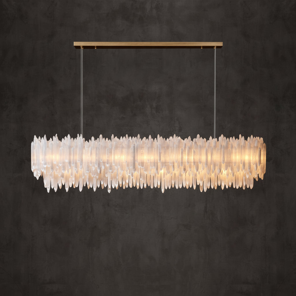 Selenite Crystal  Rectangular Chandelier