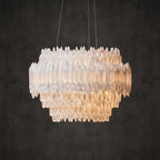 Selenite Crystal Round Pendant Chandelier