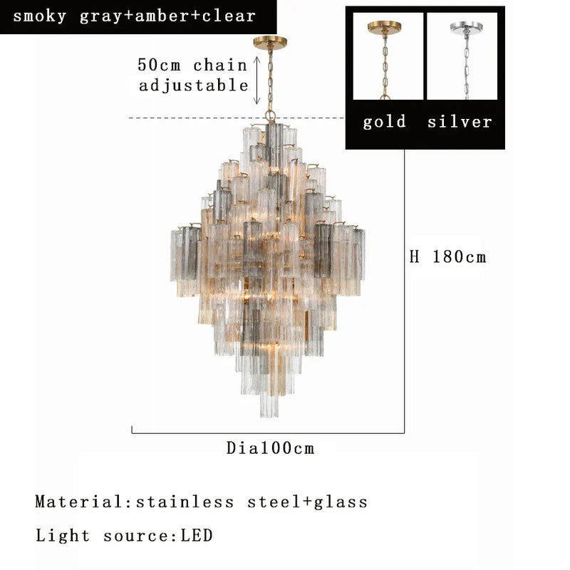 Priv Aveloria Grand Glass Cascade Chandelier