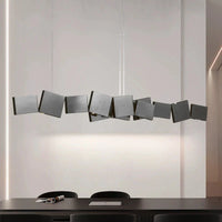 Long Italian Gold/Wood Grain Stainless Steel Pendant Light, Industrial Modern Stylish Room Decor Pendant Lamp 2025