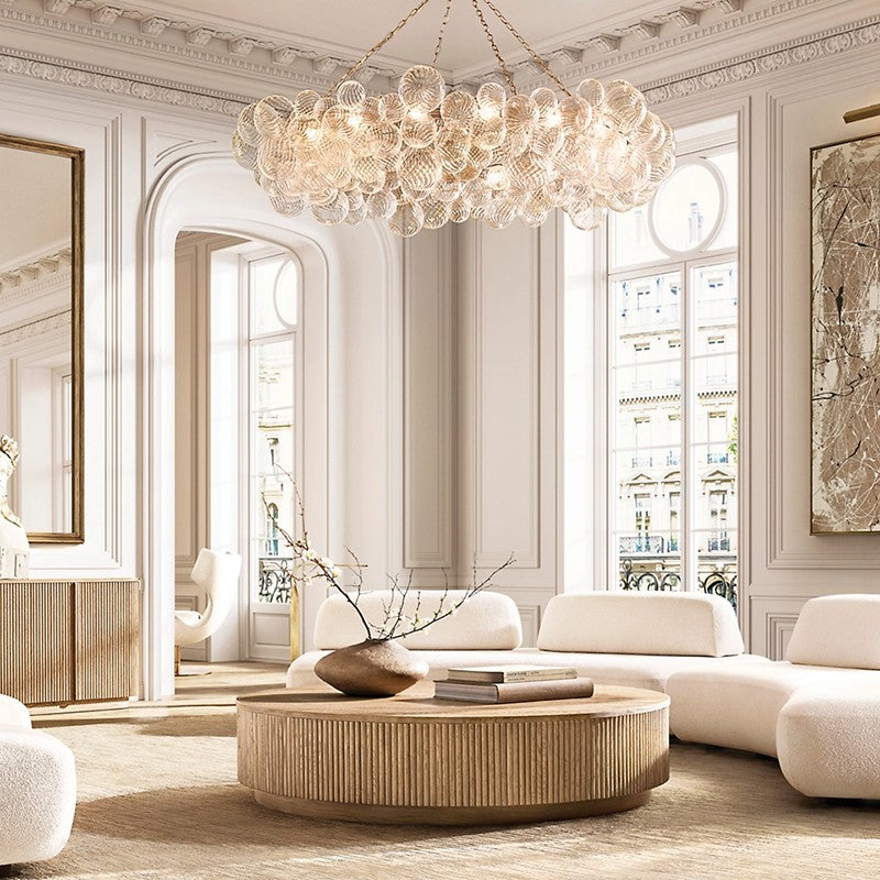 Tala Ring Glass Ball  Living Room Chandelier 63"