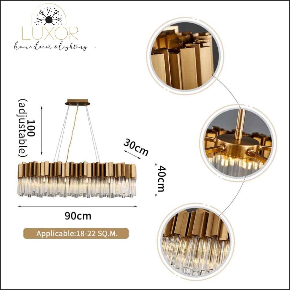 chandeliers Alice Rectangle Crystal Chandelier - Luxor Home Decor & Lighting