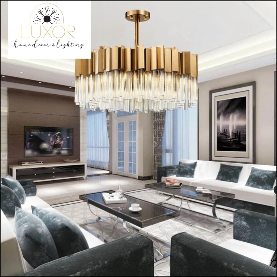 chandeliers Alice Round Crystal Chandelier - Luxor Home Decor & Lighting
