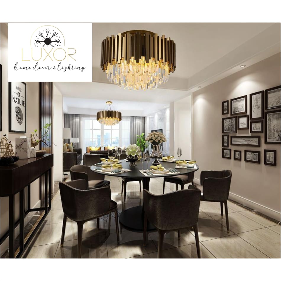 ceiling lights Alveli Copper Crystal Ceiling Lamp - Luxor Home Decor & Lighting